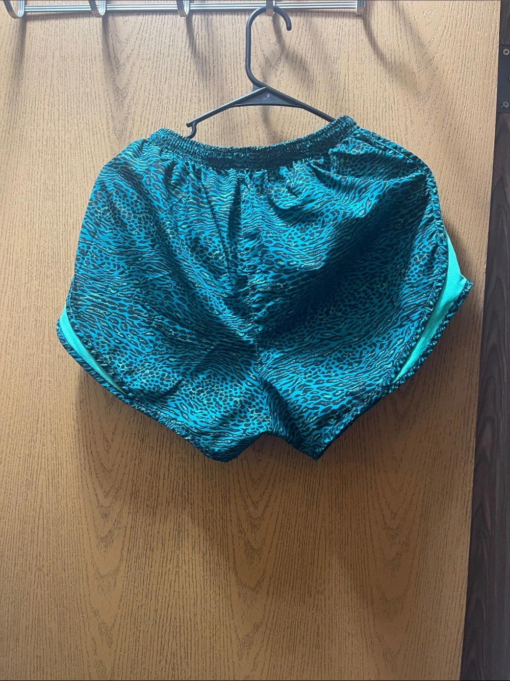 Nike Teal Leopard Print Running Shorts
